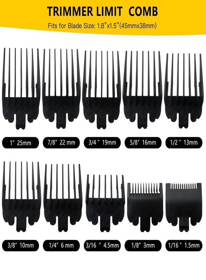 GRABOTE 10 Pack Clipper Guards Set Replacement Fits for Conair HC224W/HC244NGBV/HCT242WR - 1/16" to 1", Black - Image 2